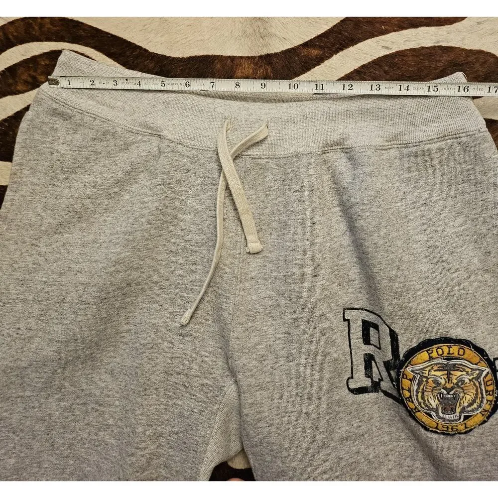 Y2K Polo Ralph Lauren Tiger Gray Baggy Cotton Sweatpants Joggers 00’s Size XL